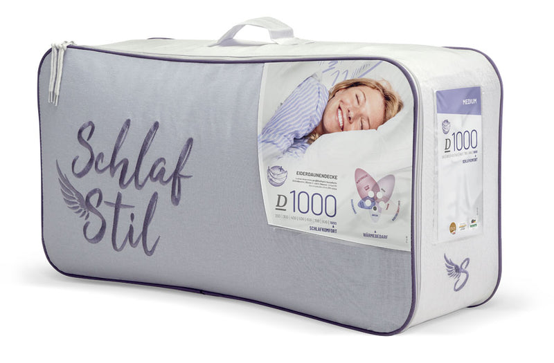 Schlafstil "100% isländische Eiderdaune" Eiderdaunendecke D1000, Ganzjahr (medium)