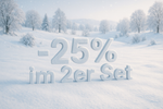 -25% im 2er Set als Schrift auf Wiese mit Schnee