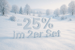 -25% im 2er Set als Schrift auf Wiese mit Schnee