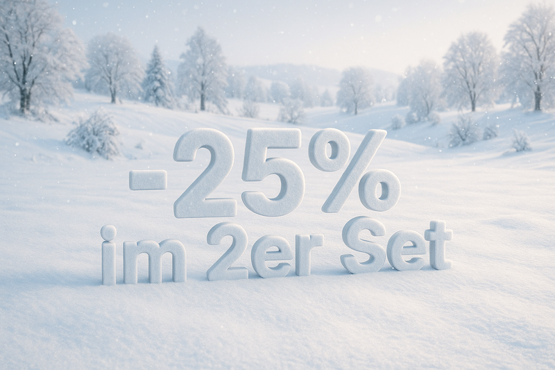 -25% im 2er Set als Schrift auf Wiese mit Schnee