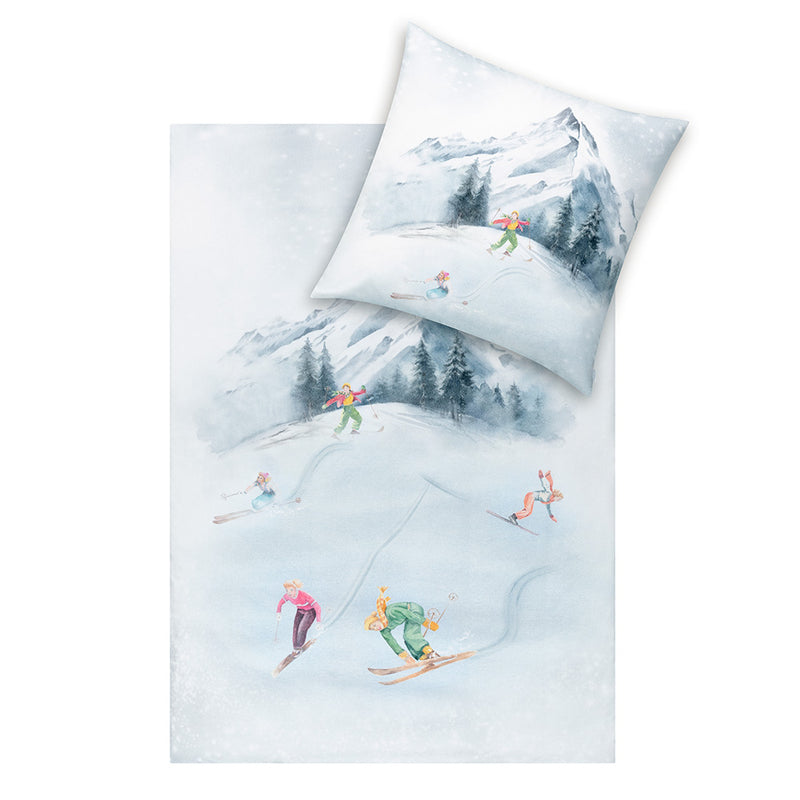 ESTELLA® "Mountaina" Kuschelflanell Ski-Bettwäsche-Set, warm (100% Baumwolle, Kuschelflanell)