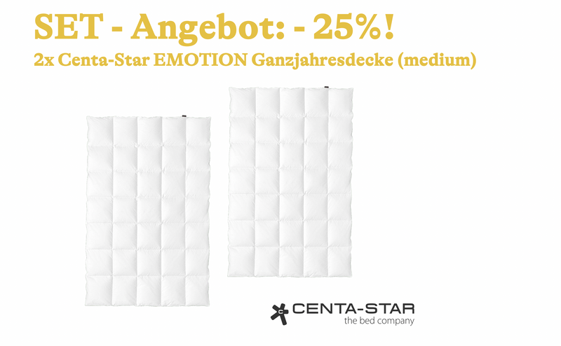 SET-Angebot: 2x Centa-Star Daunendecke EMOTION "die Exklusive", Ganzjahr (medium) - 25%!